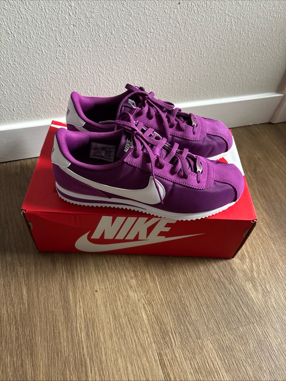 Nike Women's Purple and White Retro Runner Sneakers